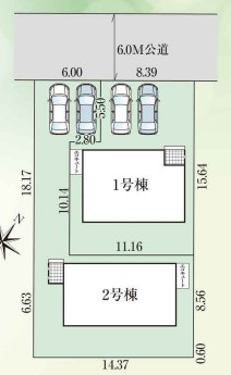 【新築戸建】　いわき市佐糠町東2期の区画図|区画図です。ご参照ください。