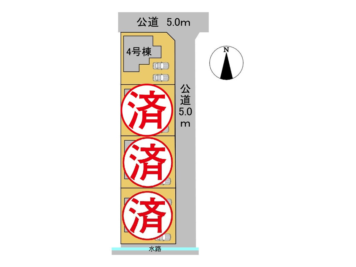タマタウン　瑞穂市穂積小Ⅱ　全4区画分譲の区画図|■区画図
■YAMADA電機の　ヤマダ不動産　株式会社リライフ　
いつでもお問合わせ下さい。