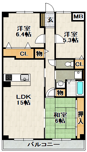 ボヌール宝塚の間取り