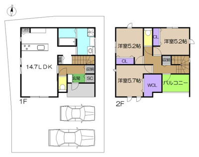 【土地図＋建物プラン例】 | 建築条件付き宅地　高知市石立町　3号地 | プランです