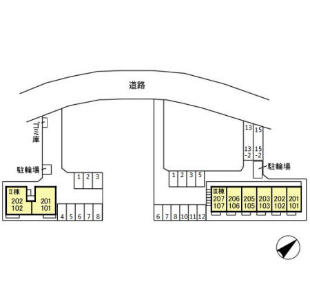 タウンコートくろい駅東Ⅲの駐車場
