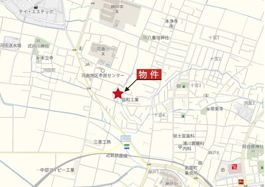 鈴鹿市十宮4丁目の地図|広域Map