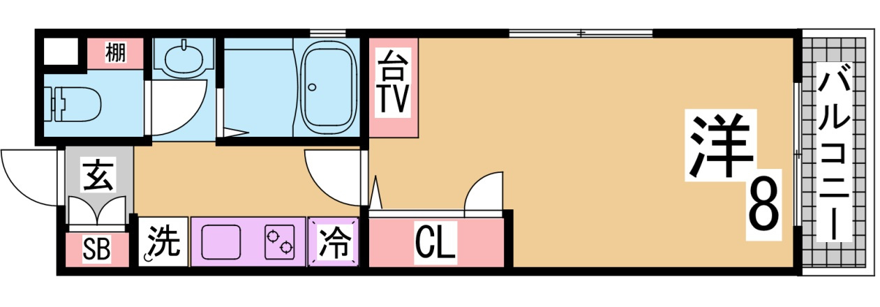 神戸市兵庫区上沢通１丁目の賃貸マンションの間取り