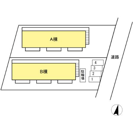鴨下ハイツ　Bの区画図