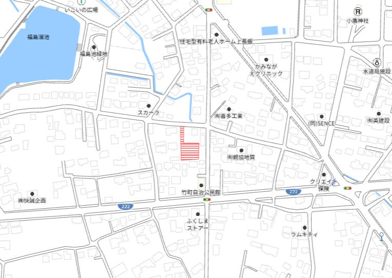 都城市上長飯町の売地の土地図
