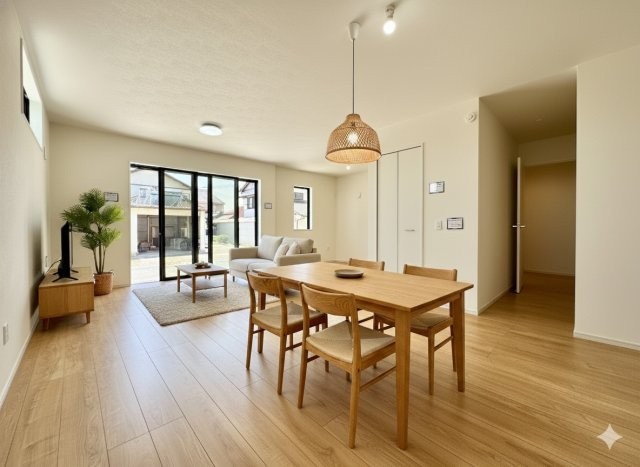 中央区市野町　1期の居間・リビング|LDKに家具を配置したイメージ画像です。
