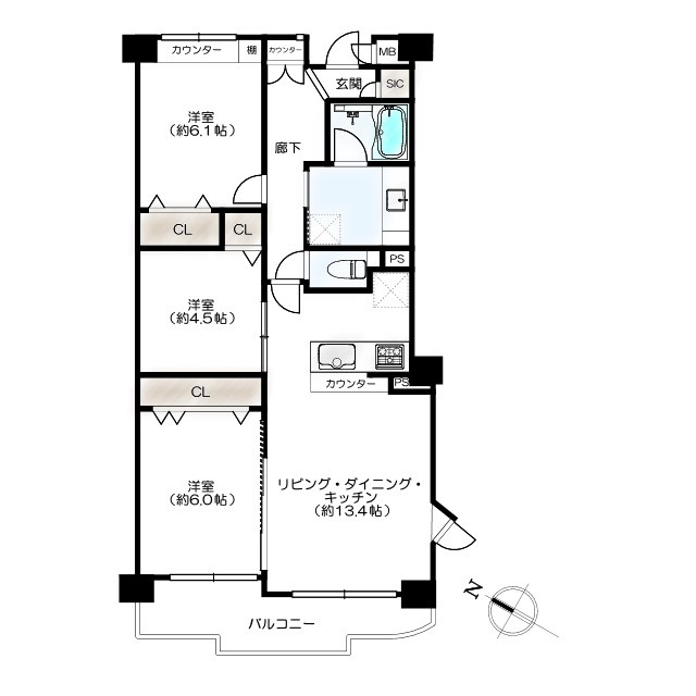 セトルコート長津田の間取り