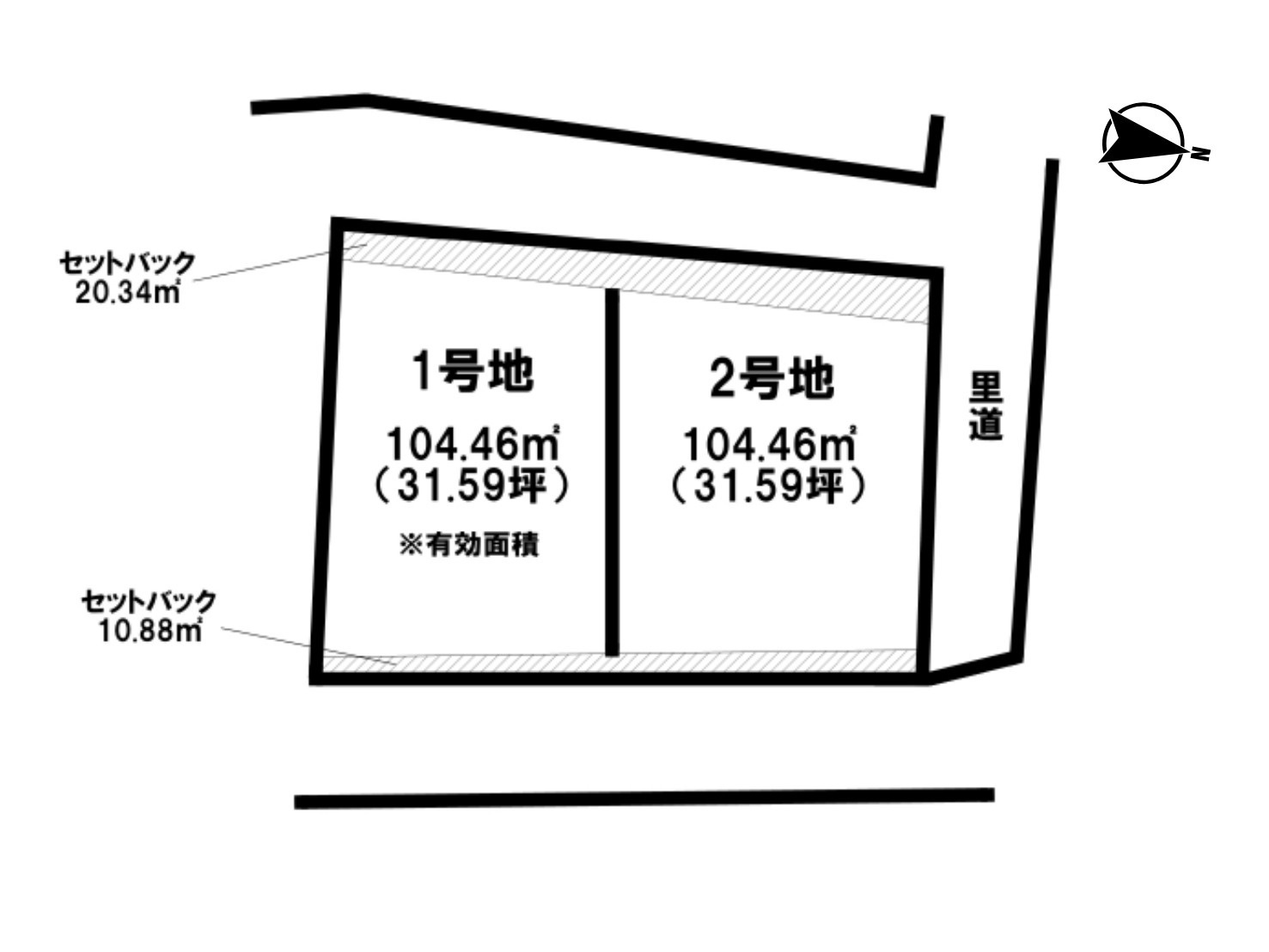 浦添市西原1丁目　売土地の区画図|分筆図