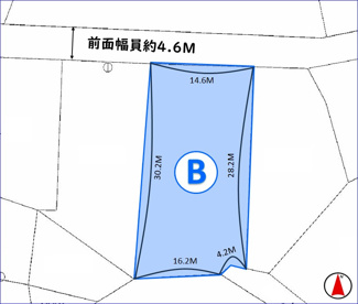 【区画図】 | 【売地】沖縄市登川B号地(134.61坪)