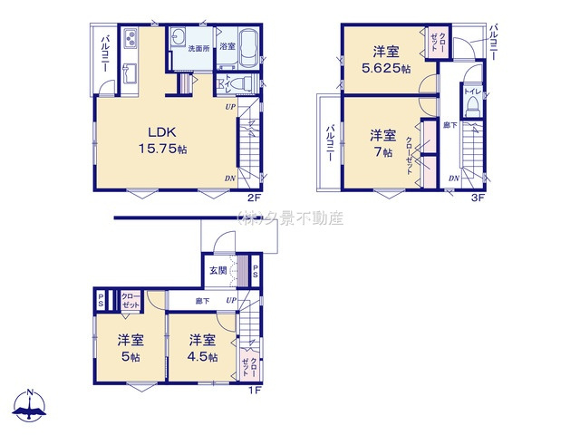 《仲介手数料無料》南区大字大谷口2562-22(全1戸)新築一戸建ていろどりアイタウンの間取り