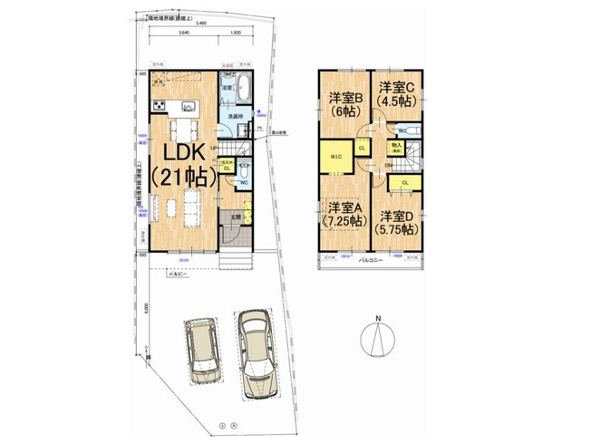 【間取り】 | 山科区御陵原西町　新築戸建