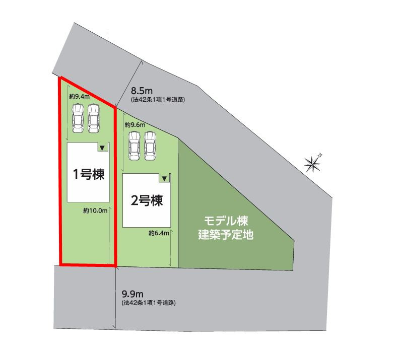 郡山市片平町字釜場　　　　１号棟　　　小山田小学校、郡山第６中学区の区画図