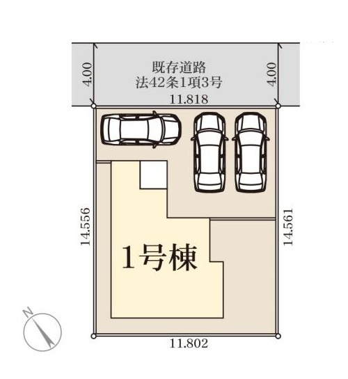 常陸太田市金砂郷第4　新築戸建　の区画図