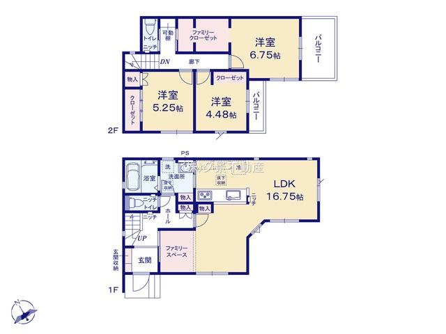 《仲介手数料無料》南区大字広ヶ谷戸567新築一戸建てコンフォートヒルズの間取り