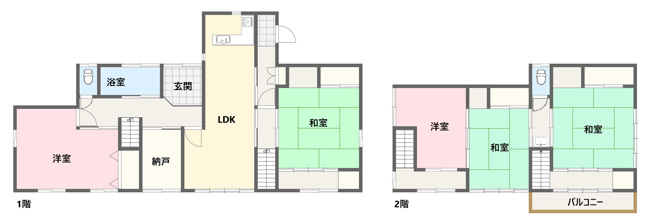 【間取り】 | 富士宮市ひばりヶ丘　中古戸建て　全1棟