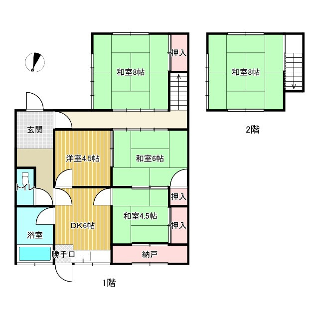 津市白山町川口中古戸建の間取り