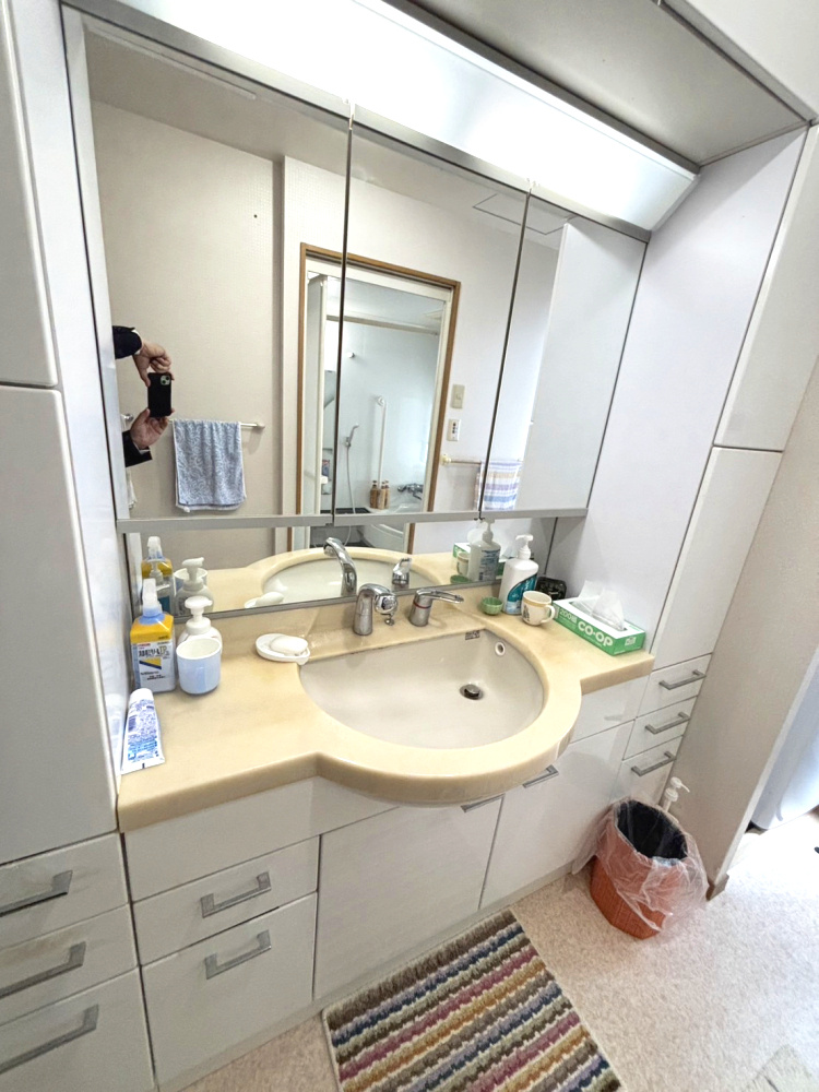 フローラ御影山手A棟の洗面所|広い洗面スペース