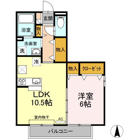 リヴェール北御座 A棟の間取り