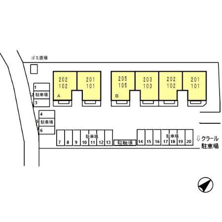 レーベンパレス B棟の区画図