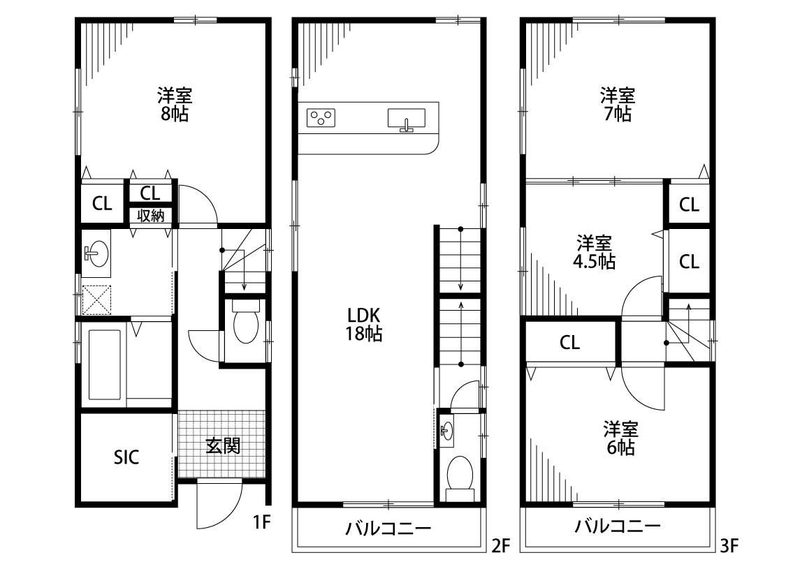 大阪市旭区新森1丁目の参考プラン