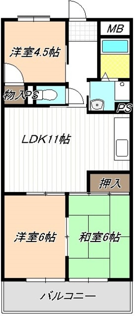 明正第２雅ハイツの間取り