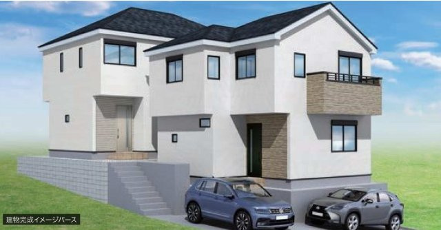 【横浜市保土ケ谷区釜台町25-3全2棟新築戸建て】★仲介手数料無料★（常盤台小学校・保土ケ谷中学校）の外観パース