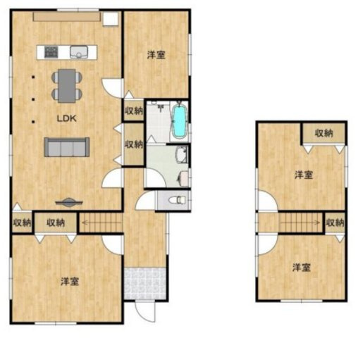 【間取り】 | 仲介手数料無料！西宇部小学校に通えるリフォーム済み中古住宅　宇部市西宇部北５丁目 | 間取りです