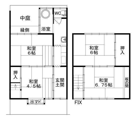 上京区花車町の間取り
