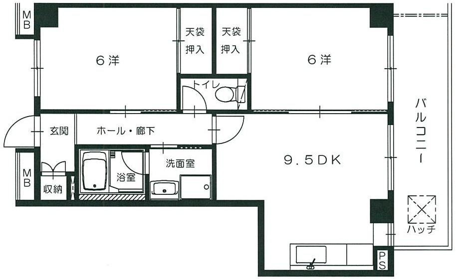 オハイオハイツの間取り|オハイオハイツ402号室
　