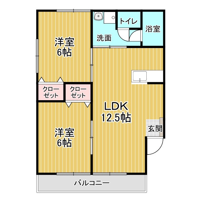 サンクレールの間取り|2LDKです！