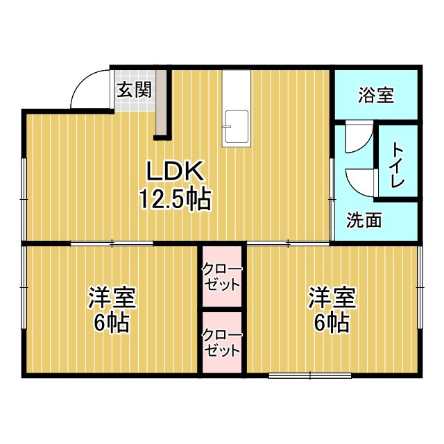 サンクレールの間取り|2LDKです♪