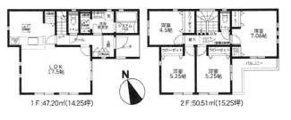 【間取り】 | 座間市南栗原3丁目  2号棟 3期 | 4LDK　網戸標準仕様　シャッター8箇所付　Ｗロックタグキー　二部屋から行き来できるバルコニー　食洗機・浄水器　浴室乾燥機+窓・浴室TV　屋根洋瓦葺き