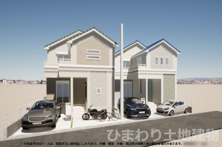 【外観】 | 座間市南栗原3丁目  2号棟 3期 | イメージパース（完成時に現況と異なる場合は現況優先となります）