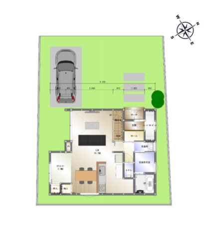 熊本市北区清水新地1丁目第1-1棟（1号棟）　の区画図|配置図（1号棟）