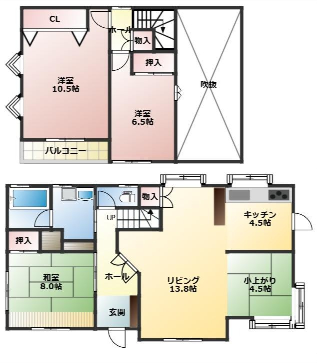 価格変更しました！八戸市湊高台5丁目　中古住宅の間取り