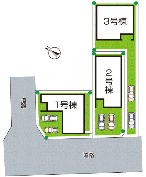 京都市北区鷹峯南鷹峯町　新築一戸建ての区画図|全3区画