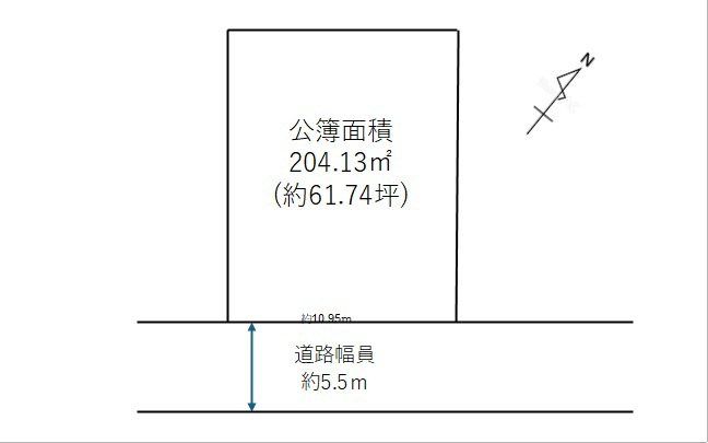高砂市高砂町朝日町２丁目　土地の土地図|約61.74坪です。