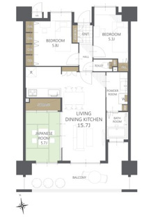 【間取り】コアマンションルネス九品寺 