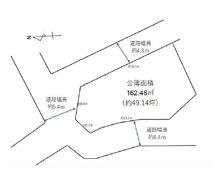 加古川市加古川町河原　　土地の土地図|敷地約49.1坪です。
