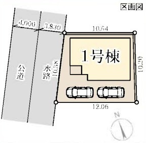 茅ヶ崎市高田１丁目　新築戸建　全１棟１号棟の区画図