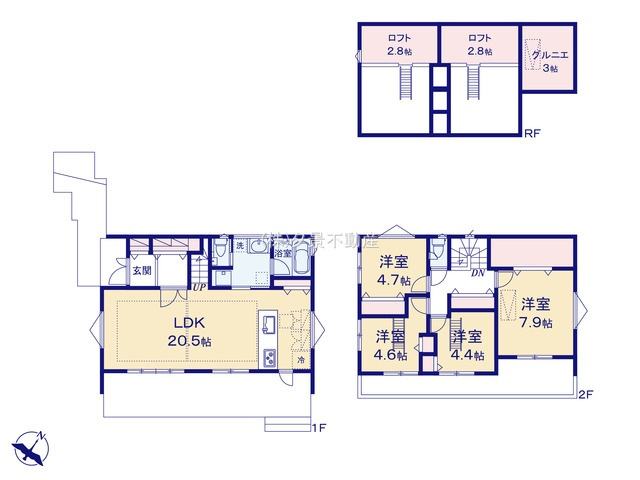 《仲介手数料無料》練馬区小竹町１丁目78-10(全1戸)新築一戸建ての間取り