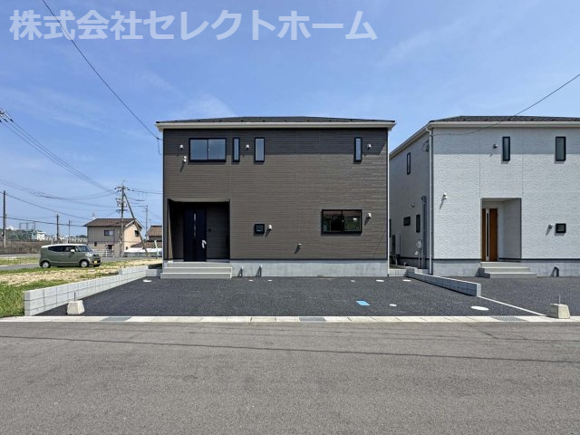 耐震+制震の家 水呑町竹ヶ端 第9：住宅性能取得物件：1号棟の外観|★先着順販売受付開始！
◎耐震+制震の家：福山市水呑町 第9：1号棟
◎住宅性能評価取得物件
◎価格への挑戦と性能にもこだわった家
◎ハローズ水呑店まで車で4分
◎現地見学随時対応！