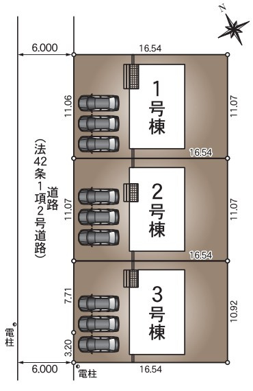 耐震+制震の家 水呑町竹ヶ端 第9：住宅性能取得物件：1号棟の区画図|★先着順販売受付開始！
◎耐震+制震の家：福山市水呑町 第9：1号棟
◎住宅性能評価取得物件
◎価格への挑戦と性能にもこだわった家
◎ハローズ水呑店まで車で4分
◎現地見学随時対応！
