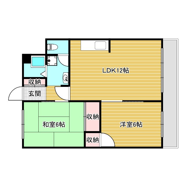 豊中市東寺内町の賃貸マンションの間取り