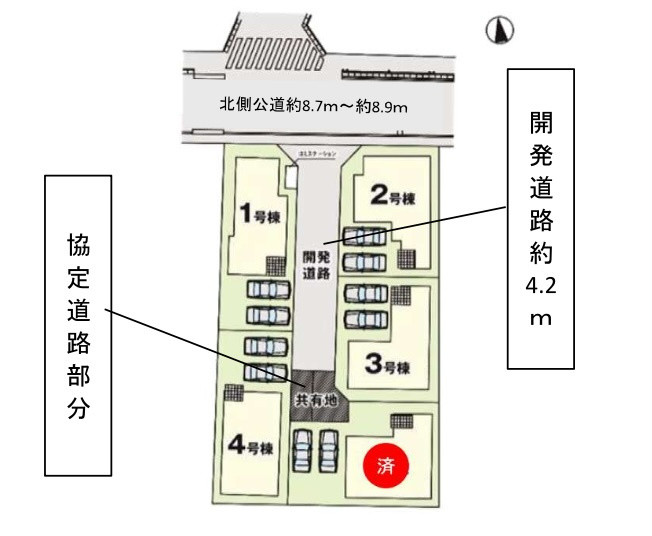 川越市今成1丁目　新築戸建　全５棟の区画図