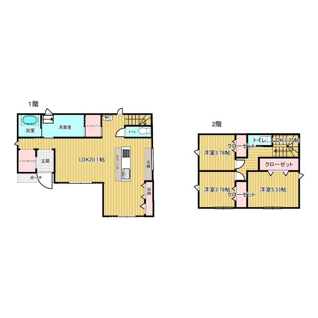 三次市畠敷町の家の間取り