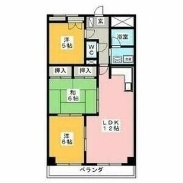 岐阜市則武中２丁目のアパートの間取り
