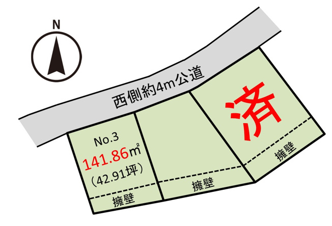 【土地図】 | 柏市大井　全3区画