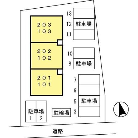 ロイヤルコーポ弓削の区画図