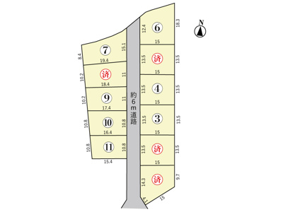 【区画図】 | 鈴鹿市末広北1丁目《全11区画》